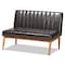Baxton Studio Daymond Mid-Century Dark Brown Faux Leather and Walnut Brown Wood 2-PC Dining Nook Banquette Set 186-11349-Zoro - alternate 8